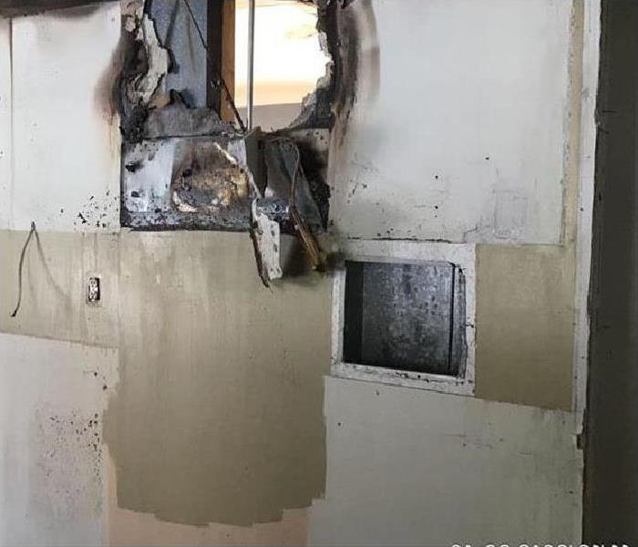 fire damaged kitchen